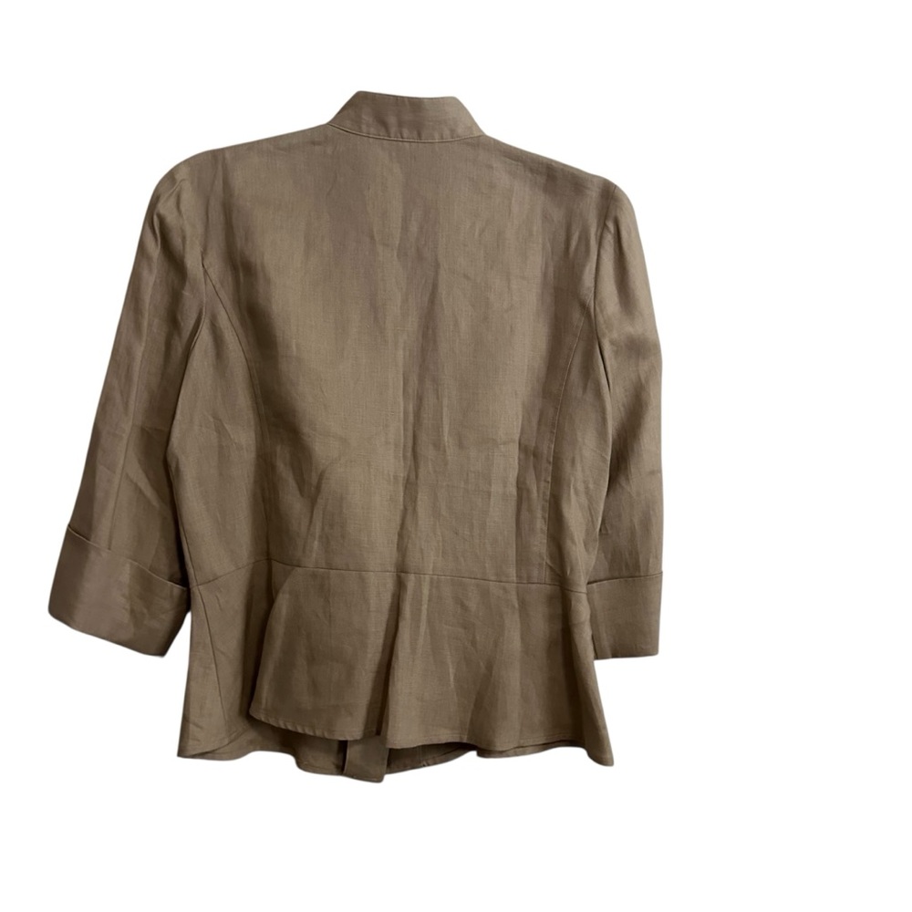 Jones NY Tan Linen Button Down Top Size Medium - Picture 4 of 5